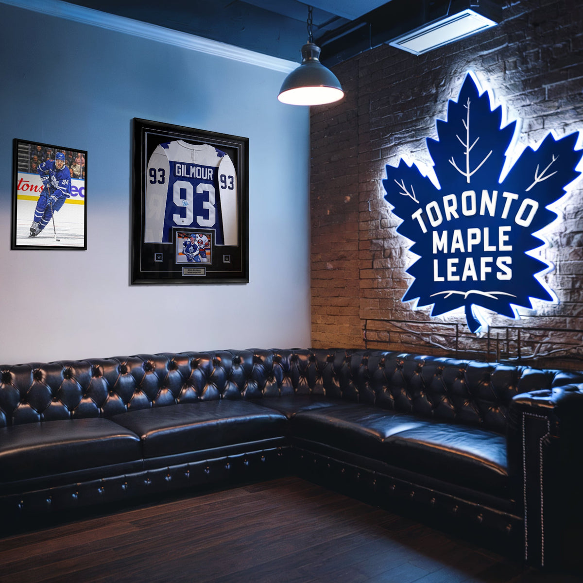 Doug Gilmour Signed Jersey Framed Toronto Maple Leafs Replica Blue Vintage Fanatics