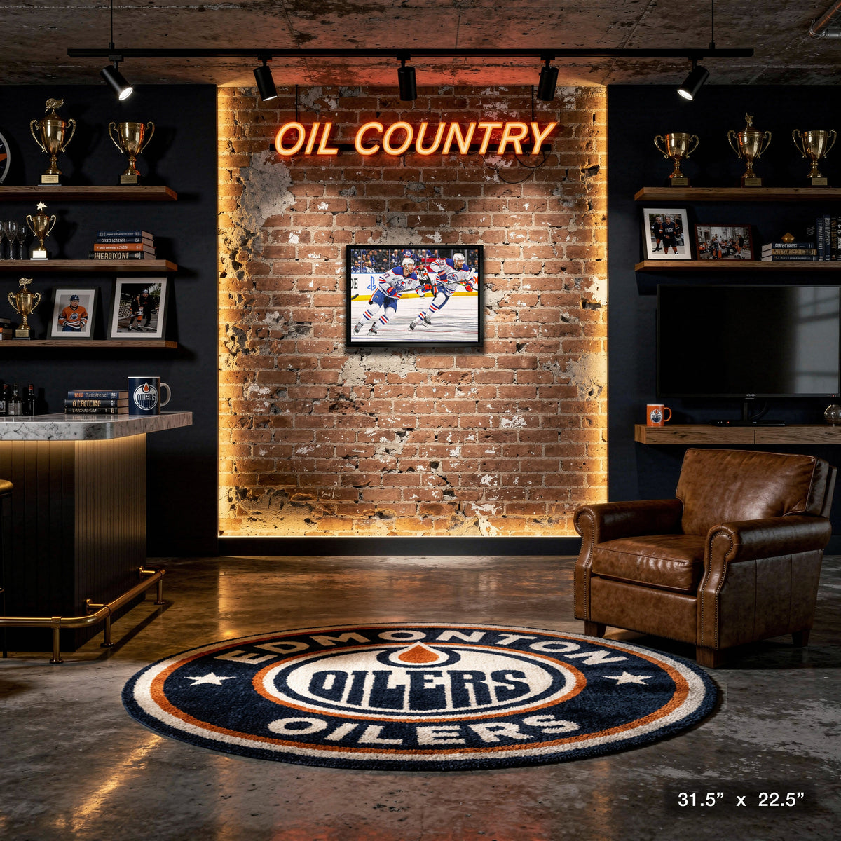 McDavid,C & Draisaitl,L 20x29 Framed Canvas Oilers Action-H