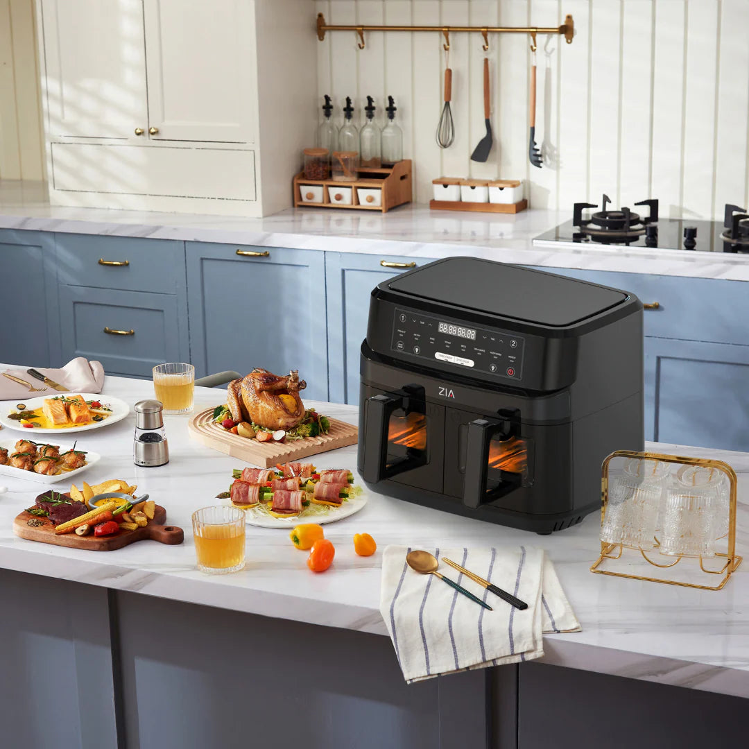 ZIA 8-1 SmartCrisp Duo Basket Air Fryer – 9L