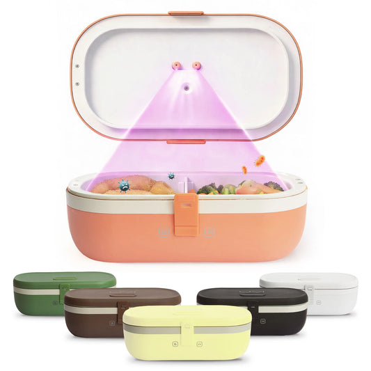 Self-Heating Lunch Box With USB-C Cord and UV LIGHT SANITIZER-Salmon