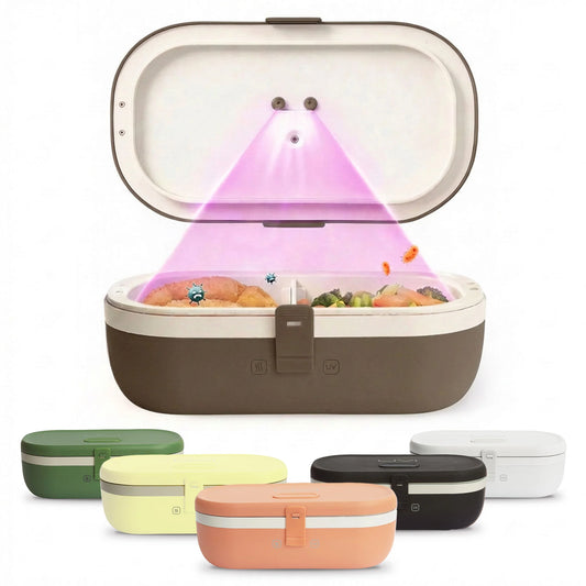 Self-Heating Lunch Box With USB-C Cord and UV LIGHT SANITIZER-coffee bean
