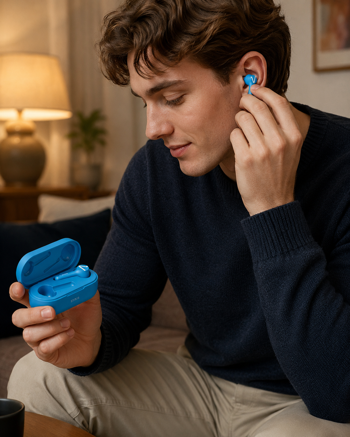 Veho Stix II True wireless earphones - Aqua Blue