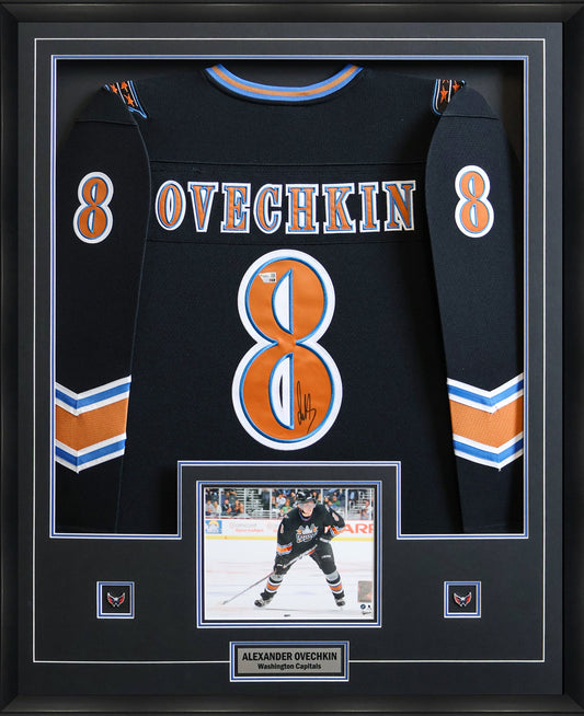 Alex Ovechkin Signed Framed 34x42 Washington Capitals 2005 Mitchell & Ness Rookie Jersey