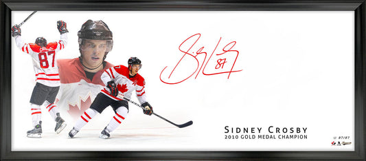 Sidney Crosby Signed 18x44 Framed Print Team Canada 2010 Oversize Signature (Limited Edition of 87)