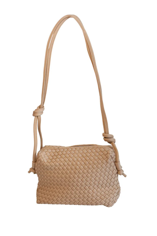 Bag & Bougie Mini Woven Crossbody - Beige