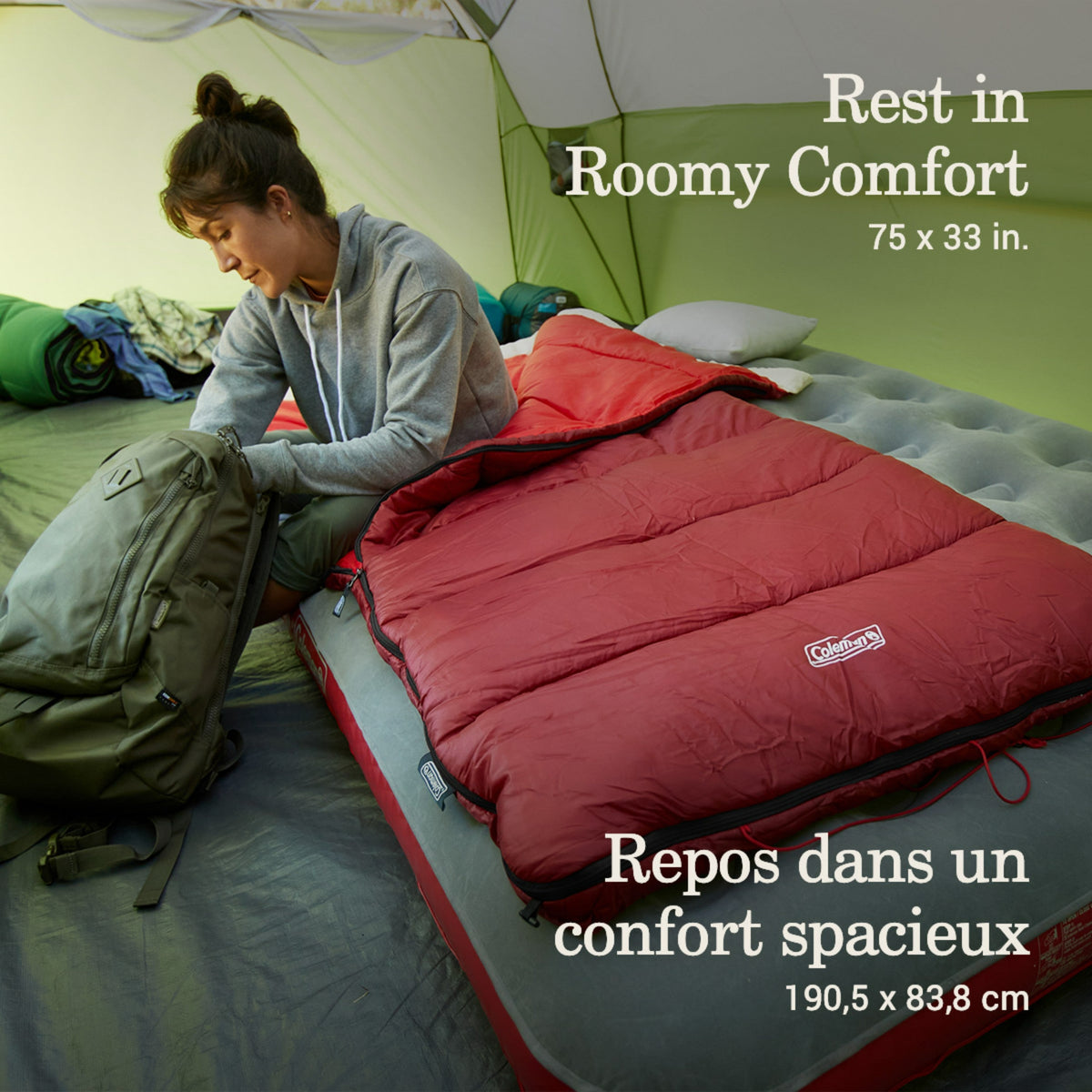 Coleman - Flatlands 30°F Sleeping Bag - Mahogany