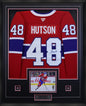 Lane Hutson Signed Framed 34x42 Montreal Canadiens Red Fanatics Premium  Jersey