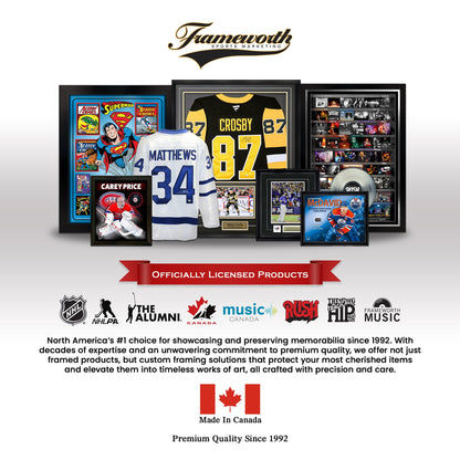 Lane Hutson Signed Framed 34x42 Montreal Canadiens Red Fanatics Premium  Jersey