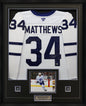 Auston Matthews Signed Framed 34x42 Toronto Maple Leafs Away Fanatics Premium Jersey