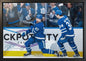 Matthew Knies Signed 20x29 Canvas Framed Toronto Maple Leafs Celebration with Matthews-H