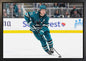 Macklin Celebrini 20x29 Canvas Framed San Jose Sharks Action
