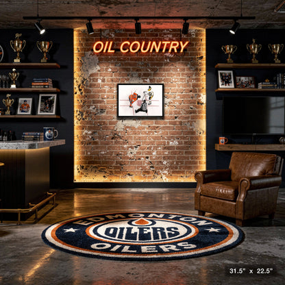 Connor McDavid and Sidney Crosby Framed 20x29 Overhead Face-off Canvas