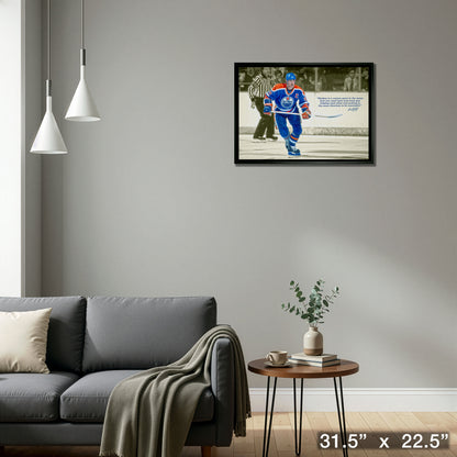 Wayne Gretzky Edmonton Oilers Framed 20x29 Skating Canvas with Quote