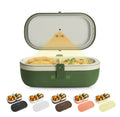 Self-Heating Lunch Box With USB-C Cord and UV LIGHT SANITIZER-Green pea