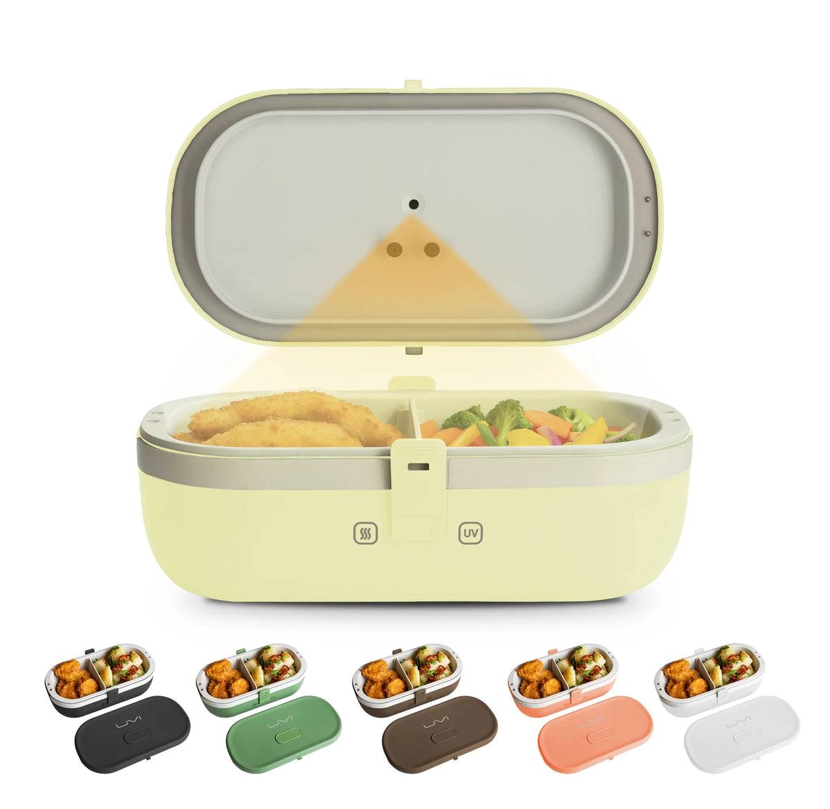 Self-Heating Lunch Box With USB-C Cord and UV LIGHT SANITIZER-Sunshine