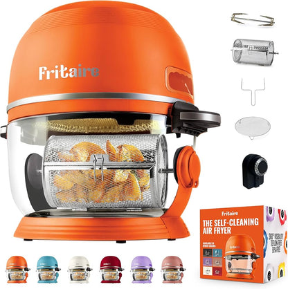 Fritaire Self-Cleaning Glass Bowl Air Fryer - Orange