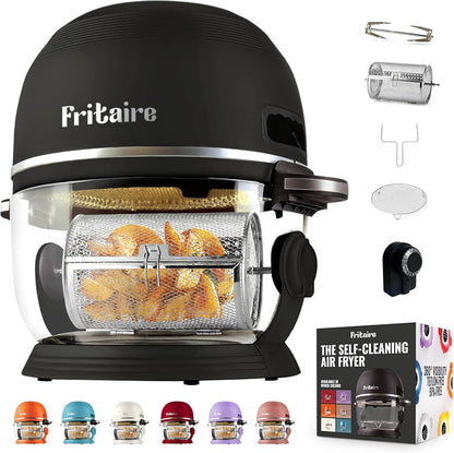 Fritaire Self-Cleaning Glass Bowl Air Fryer - Black