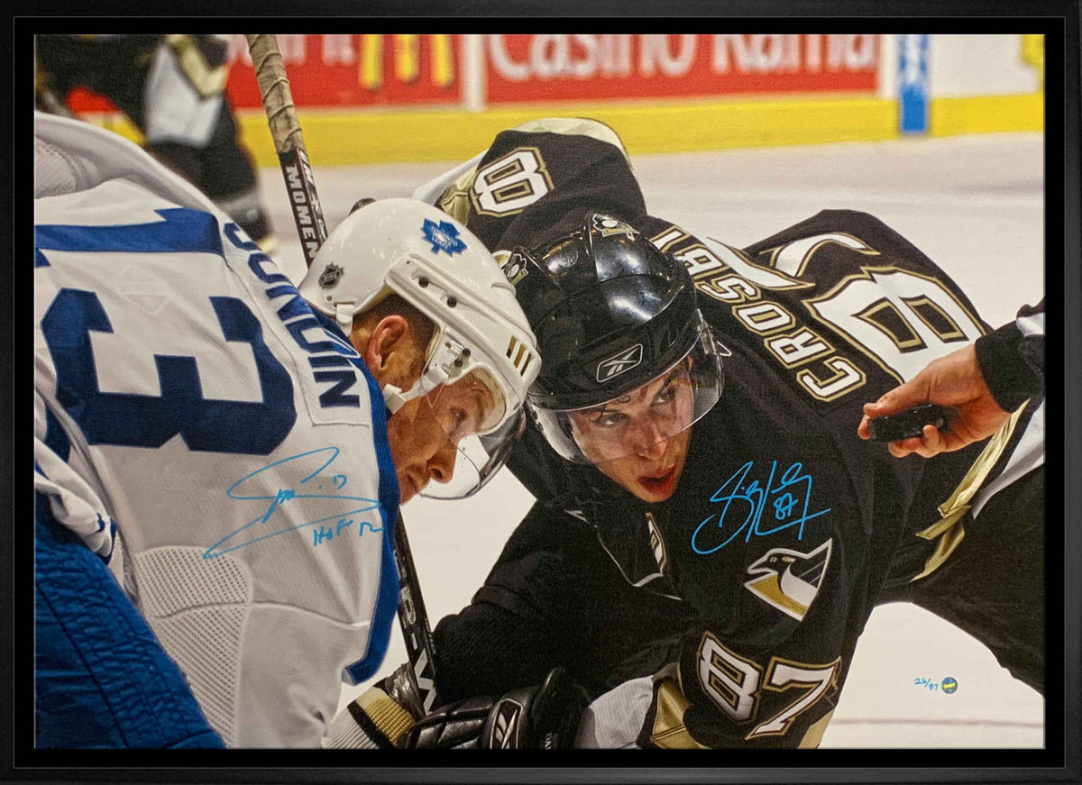 Sidney Crosby and Mats Sundin Signed Framed 20x29 Canvas Faceoff (Limited Edition of 87)