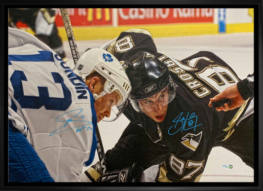 Sidney Crosby and Mats Sundin Signed Framed 20x29 Canvas Faceoff (Limited Edition of 87)