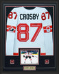 Sidney Crosby Signed Framed 34x42 Hockey Canada 2026 White Bauer Replica Jersey