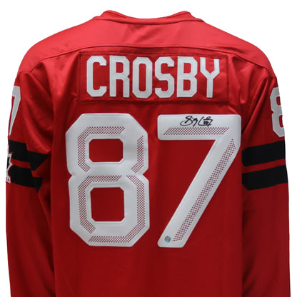 Sidney Crosby Signed Framed 34x42 Hockey Canada 2026 White Bauer Replica Jersey