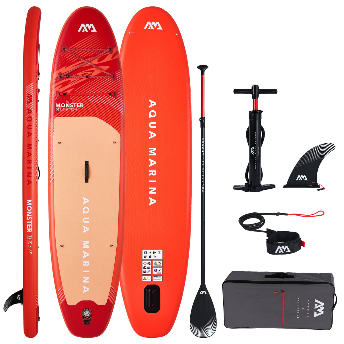 MONSTER 12'0" All-Around Inflatable Stand Up Paddle Board