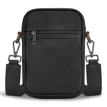 Onyx / Leather Vertical Cross-Body Bag