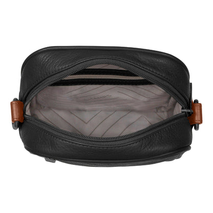 Onyx / Leather Vertical Cross-Body Bag