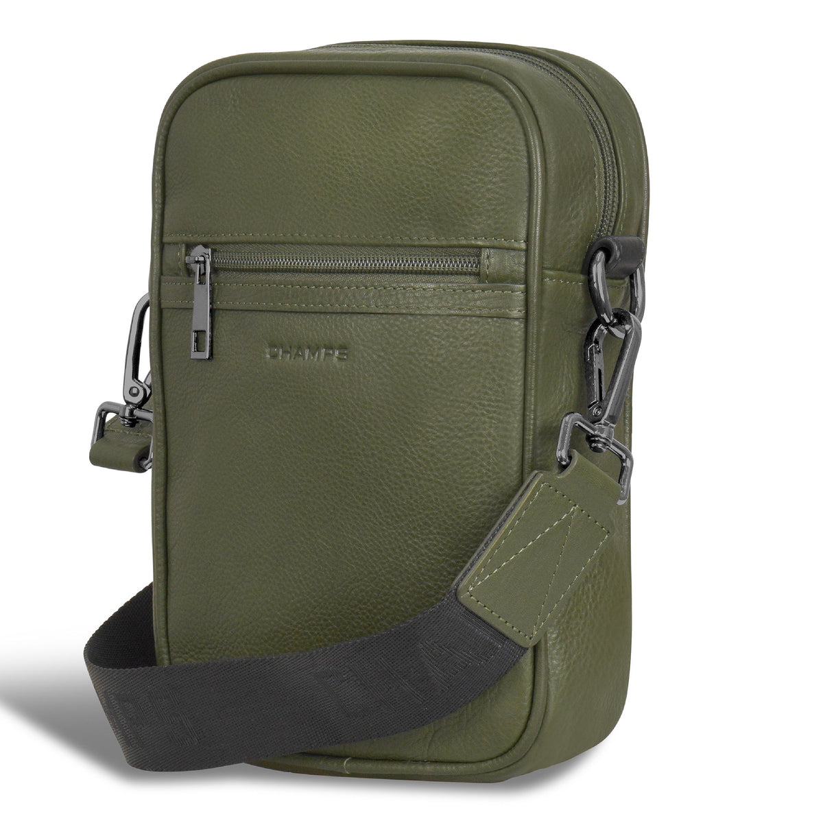 Onyx / Leather Vertical Cross-Body Bag