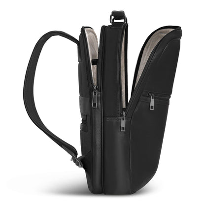 Onyx / Leather Compact Backpack