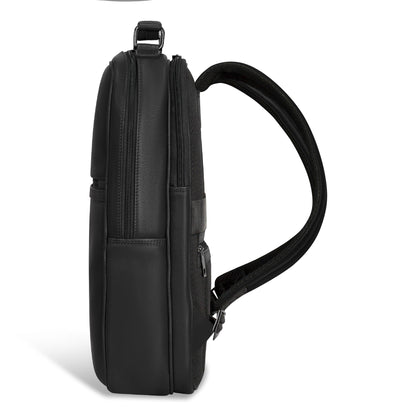 Onyx / Leather Compact Backpack