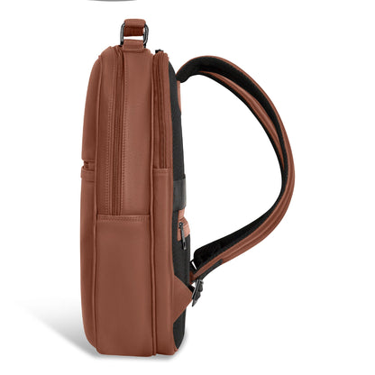Onyx / Leather Compact Backpack