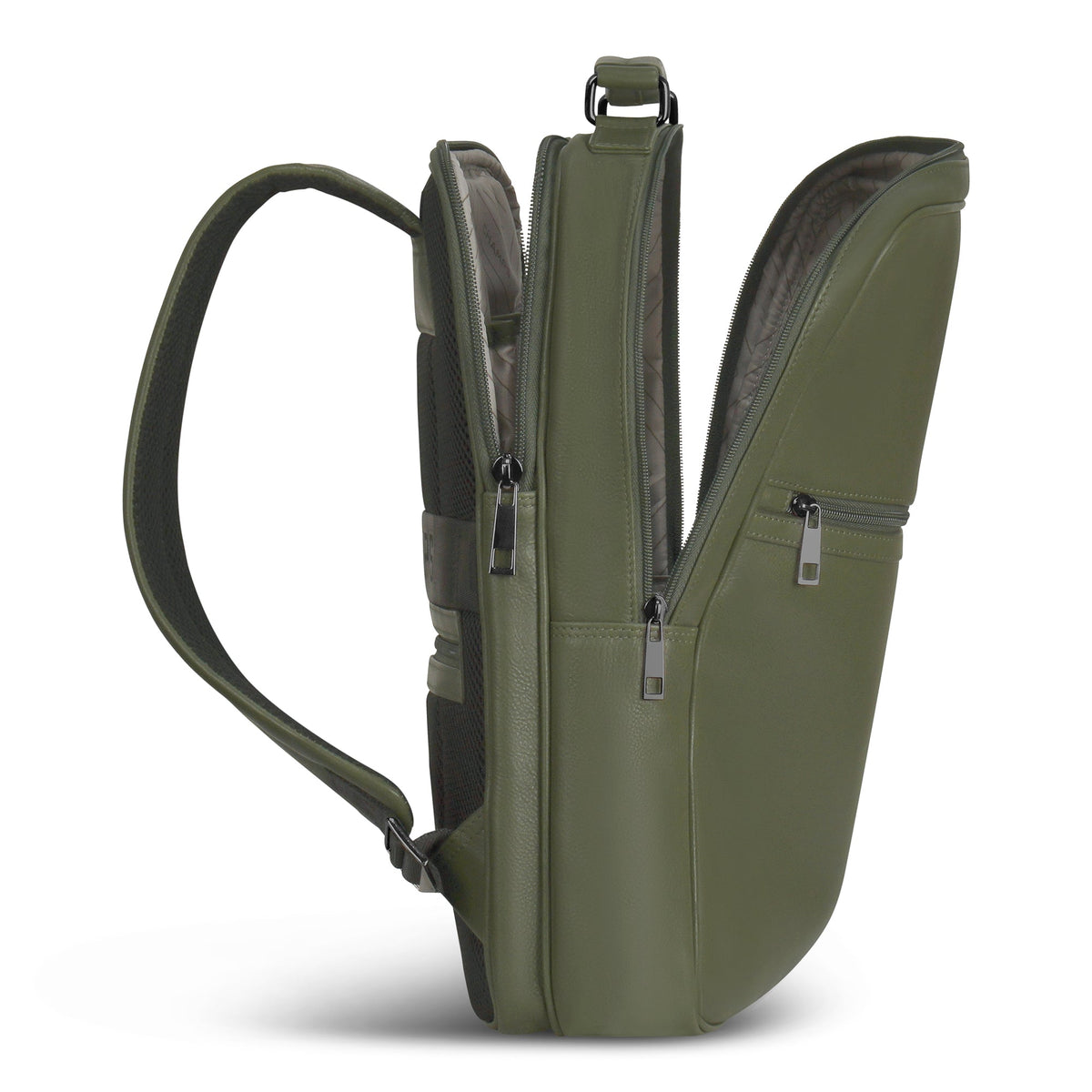 Onyx / Leather Compact Backpack