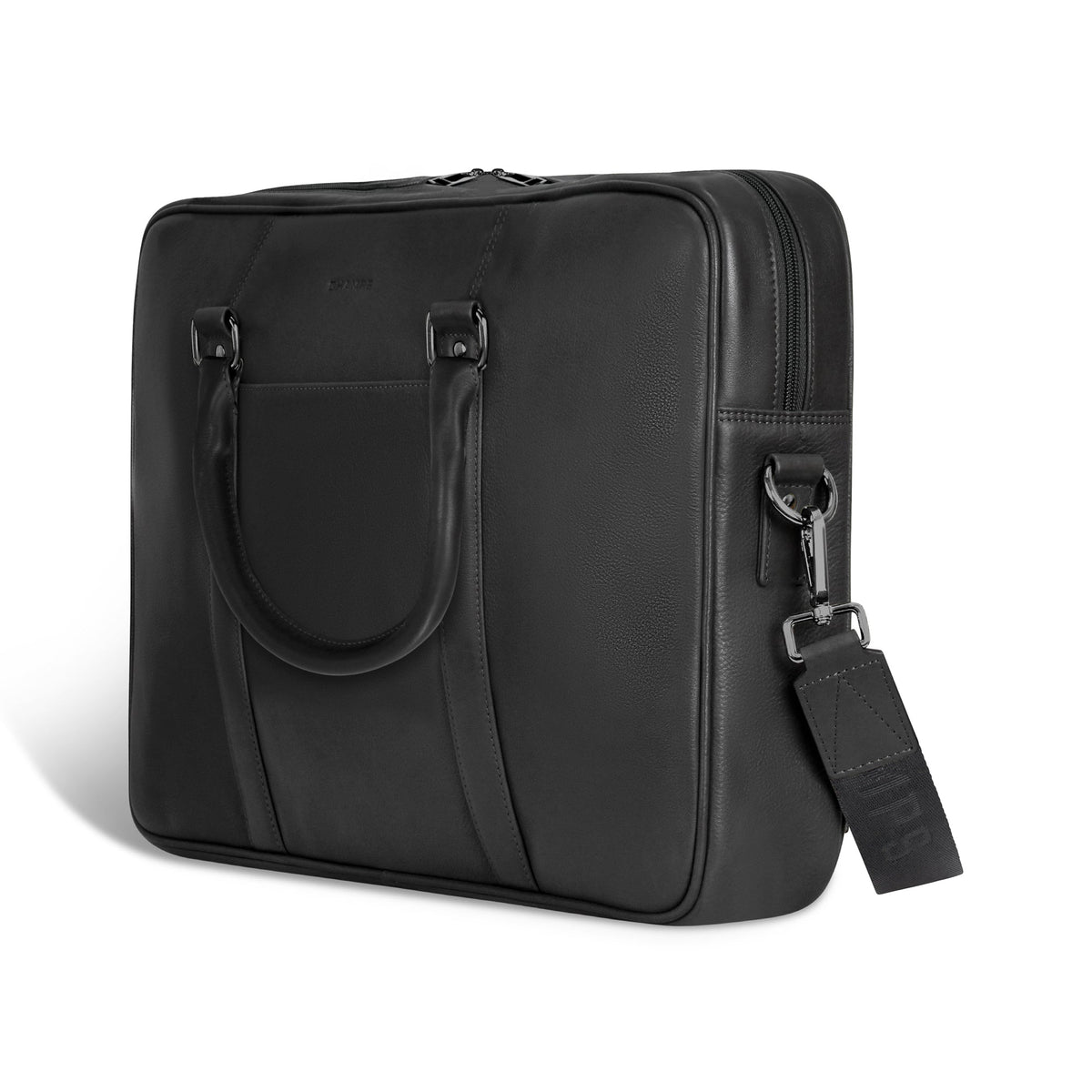 Onyx / Leather Slim Briefcase