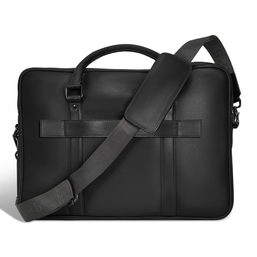 Onyx / Leather Slim Briefcase