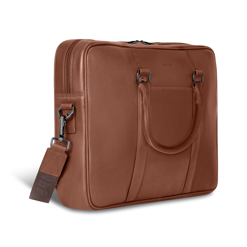 Onyx / Leather Slim Briefcase