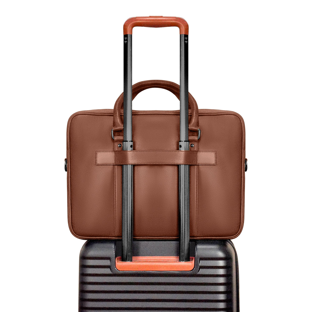 Onyx / Leather Slim Briefcase
