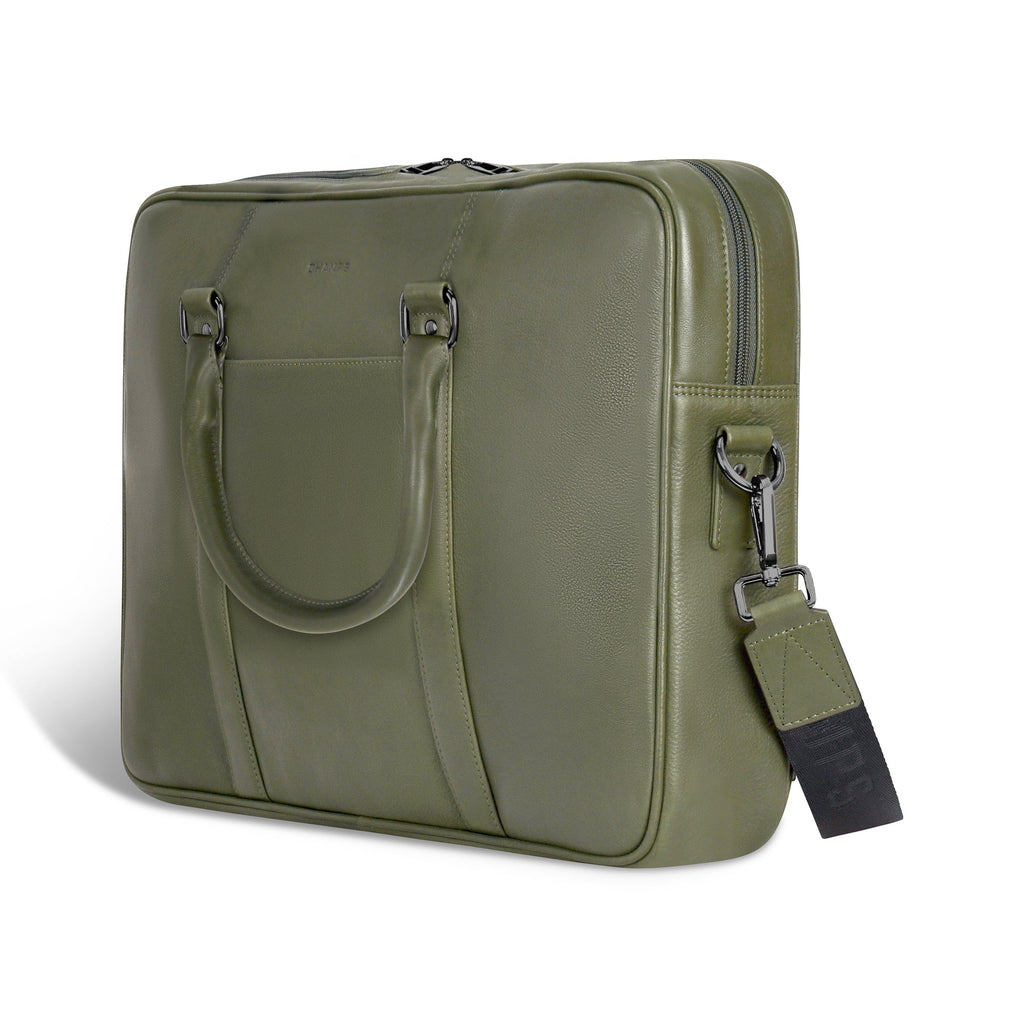 Onyx / Leather Slim Briefcase