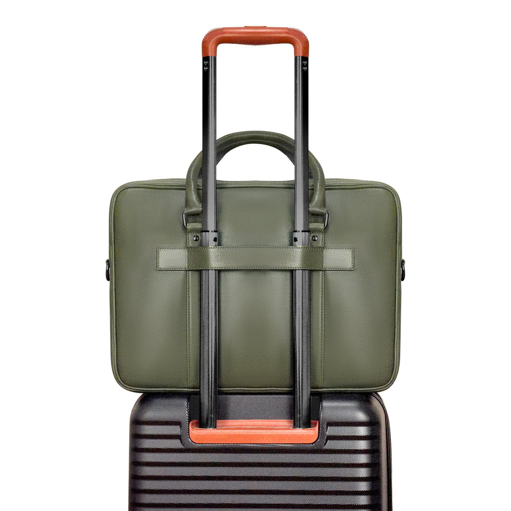 Onyx / Leather Slim Briefcase