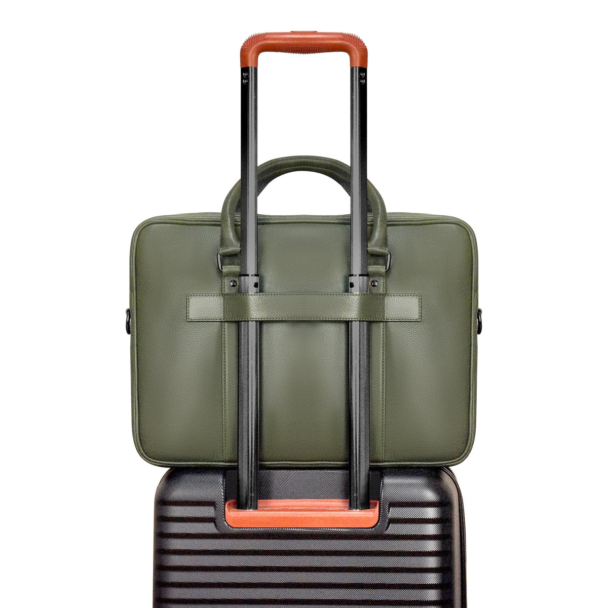 Onyx / Leather Slim Briefcase