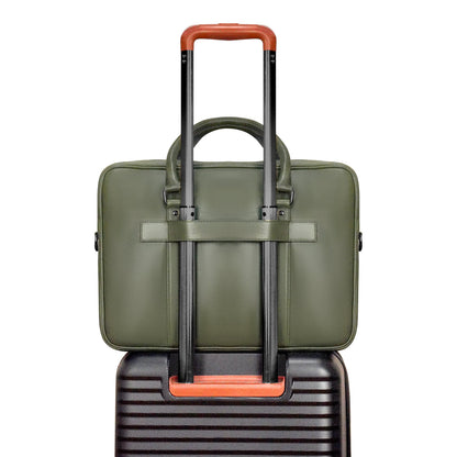 Onyx / Leather Slim Briefcase