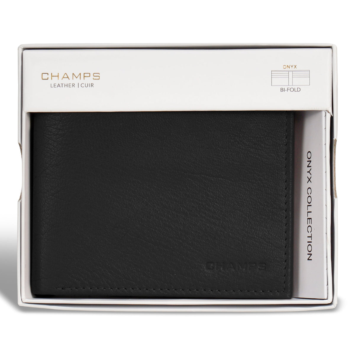 Onyx / Leather Bi-Fold Wallet