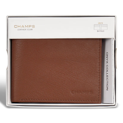 Onyx / Leather Bi-Fold Wallet