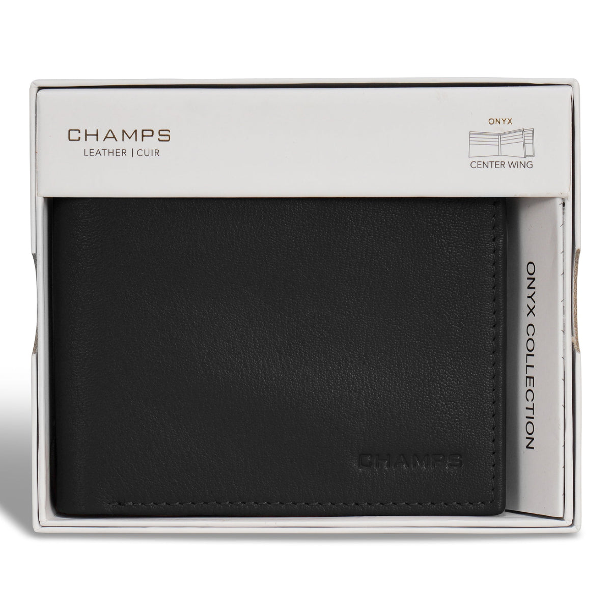 Onyx / Leather Center Wing Wallet