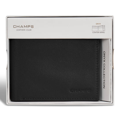 Onyx / Leather Center Wing Wallet