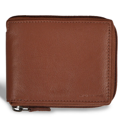 Onyx / Leather Zip Around Wallet