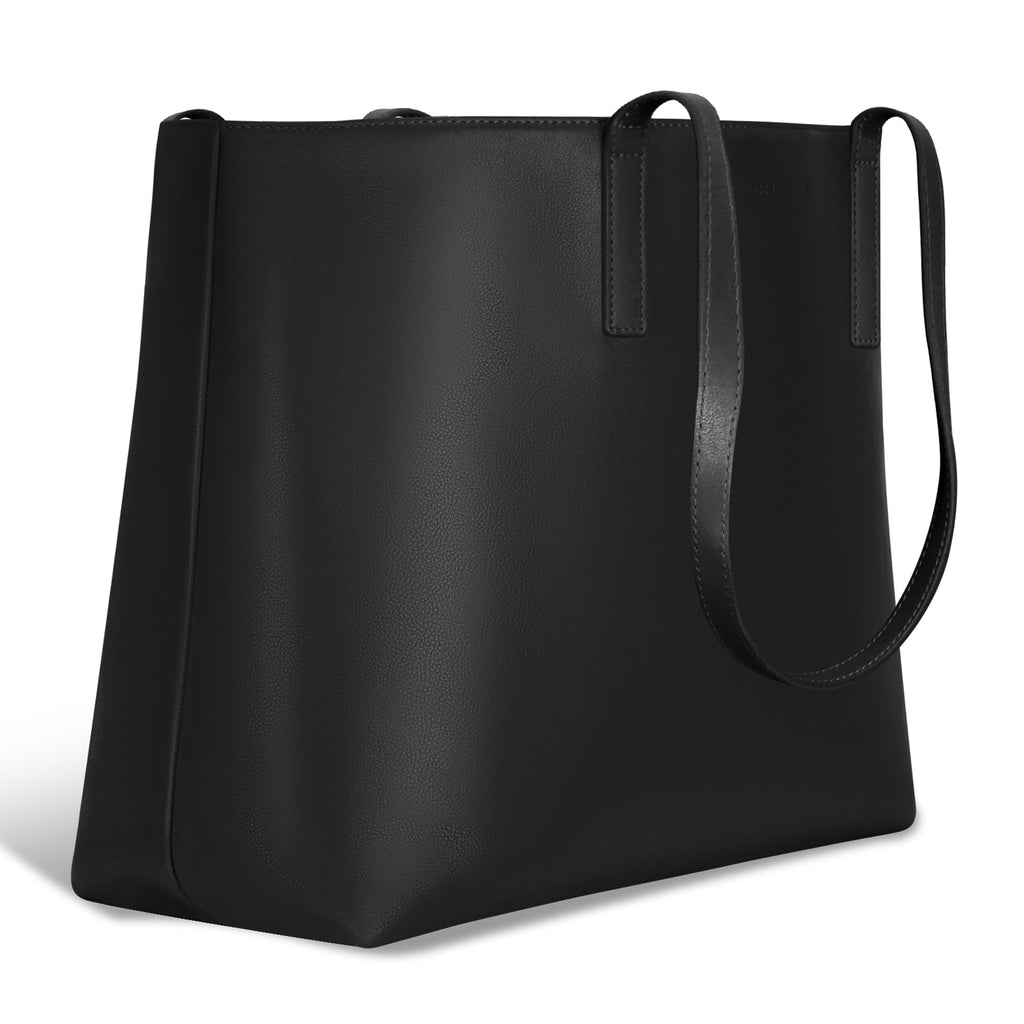 Onyx / Leather Open Tote