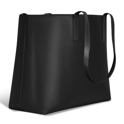 Onyx / Leather Open Tote