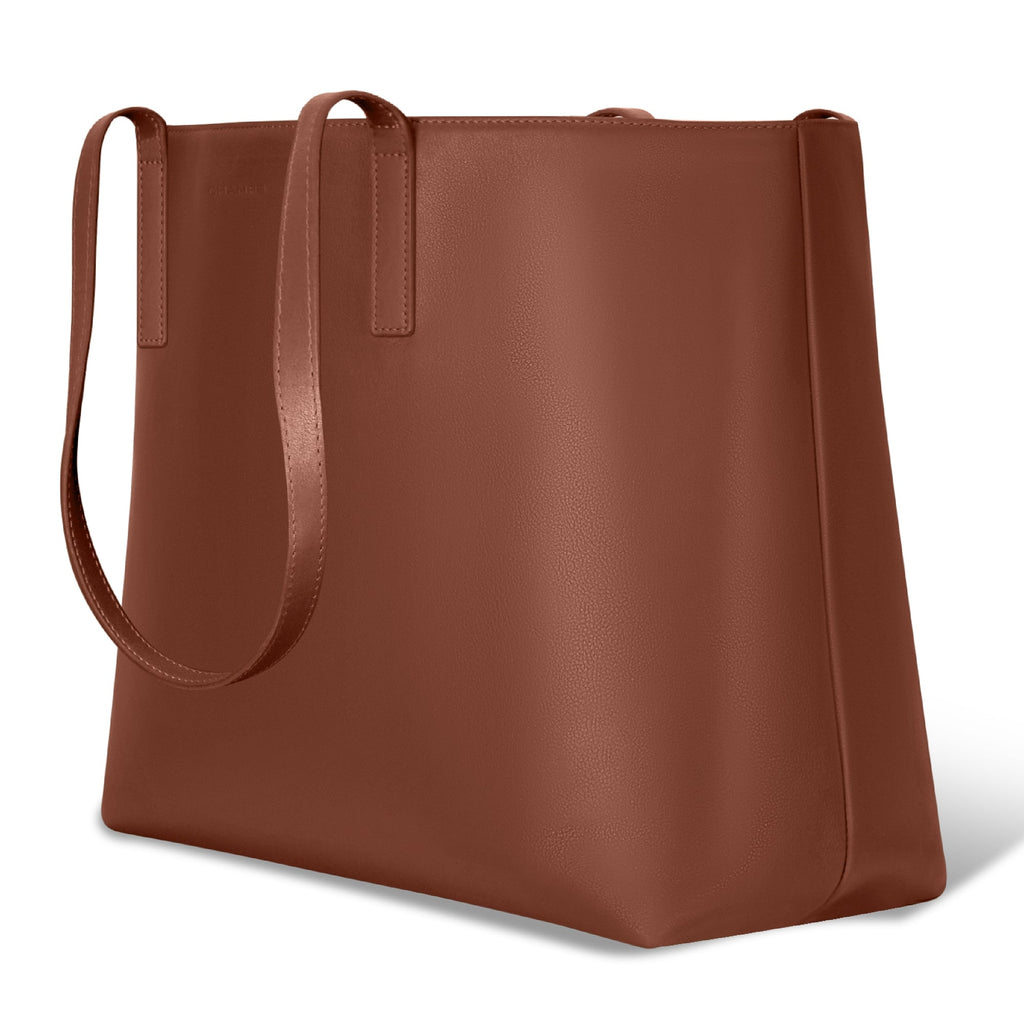 Onyx / Leather Open Tote