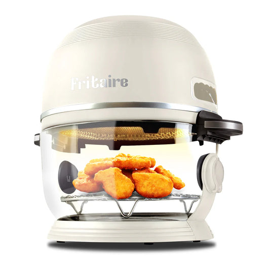 Fritaire Self-Cleaning Glass Bowl Air Fryer - White